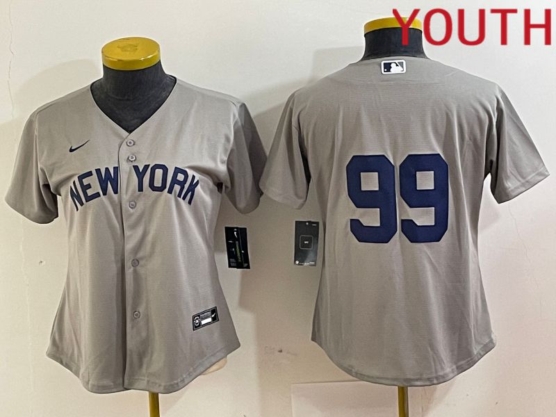 Youth New York Yankees 99 Judge Grey Nike Game 2024 MLB Jersey style 8